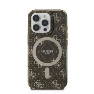   Guess IML 4G Background iPhone 16 Pro MagSafe kemény hátlap tok, barna GUHMP16LH4DTEW