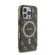   Guess IML 4G Background iPhone 16 Pro MagSafe kemény hátlap tok, barna GUHMP16LH4DTEW