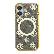   Guess IML Peony On 4G Background iPhone 16 Pro MagSafe kemény hátlap tok, barna GUHMP16LH4PYEEW