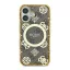 Guess IML Peony On 4G Background iPhone 16 Pro MagSafe kemény hátlap tok, barna GUHMP16LH4PYEEW