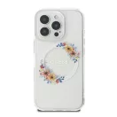 Guess IML Flowers Wreath iPhone 16 Pro MagSafe kemény hátlap tok, átlátszó GUHMP16LHFWFCT
