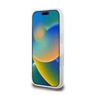   Guess IML Flowers Wreath iPhone 16 Pro MagSafe kemény hátlap tok, átlátszó GUHMP16LHFWFCT