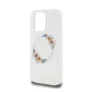 Guess IML Flowers Wreath iPhone 16 Pro MagSafe kemény hátlap tok, átlátszó GUHMP16LHFWFCT