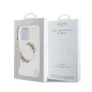 Guess IML Flowers Wreath iPhone 16 Pro MagSafe kemény hátlap tok, átlátszó GUHMP16LHFWFCT