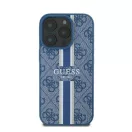 Guess 4G Printed Stripes iPhone 16 Pro MagSafe kemény hátlap tok, kék GUHMP16LP4RPSB