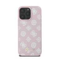   Guess Peony Script Logo iPhone 16 Pro kemény hátlap tok, rózsaszín GUHMP16LPGPYSP