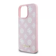   Guess Peony Script Logo iPhone 16 Pro kemény hátlap tok, rózsaszín GUHMP16LPGPYSP