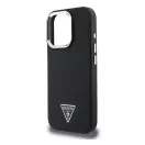 Guess Grained Triangle iPhone 16 Pro MagSafe kemény hátlap tok, fekete GUHMP16LPGTSPSK