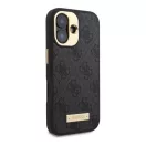 Guess 4G Logo Plate iPhone 16 Plus MagSafe kemény hátlap tok, fekete GUHMP16MU4GPRK