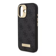  Guess 4G Logo Plate iPhone 16 Plus MagSafe kemény hátlap tok, fekete GUHMP16MU4GPRK