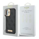 Guess 4G Logo Plate iPhone 16 Plus MagSafe kemény hátlap tok, fekete GUHMP16MU4GPRK