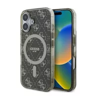   Guess IML 4G Background iPhone 16 MagSafe kemény hátlap tok, barna GUHMP16SH4DTEW