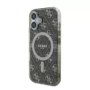 Guess IML 4G Background iPhone 16 MagSafe kemény hátlap tok, barna GUHMP16SH4DTEW