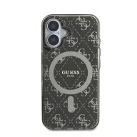   Guess IML 4G Background iPhone 16 MagSafe kemény hátlap tok, barna GUHMP16SH4DTEW