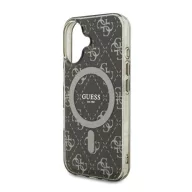   Guess IML 4G Background iPhone 16 MagSafe kemény hátlap tok, barna GUHMP16SH4DTEW