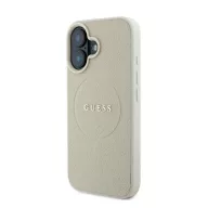   Guess Grained Ring iPhone 16 MagSafe kemény hátlap tok, bézs GUHMP16SPGHSMME