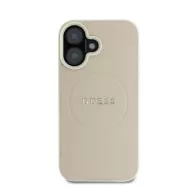   Guess Grained Ring iPhone 16 MagSafe kemény hátlap tok, bézs GUHMP16SPGHSMME