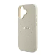   Guess Grained Ring iPhone 16 MagSafe kemény hátlap tok, bézs GUHMP16SPGHSMME