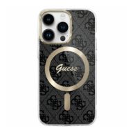   Guess IML 4G MagSafe iPhone 16 Pro Max MagSafe kemény hátlap tok, fekete GUHMP16XH4STK