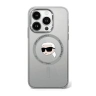   Karl Lagerfeld IML Metal Karl Head iPhone 16 Pro Max MagSafe kemény hátlap tok, fekete KLHMP16XHLSKIK
