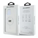 Karl Lagerfeld IML Metal Karl Head iPhone 16 Pro Max MagSafe kemény hátlap tok, fehér KLHMP16XHLSKIH
