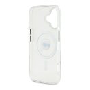 Karl Lagerfeld IML Metal Karl Head iPhone 16 MagSafe kemény hátlap tok, fehér KLHMP16SHLSKIH