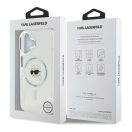 Karl Lagerfeld IML Metal Karl Head iPhone 16 Plus MagSafe kemény hátlap tok, fehér KLHMP16MHLSKIH