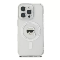   Karl Lagerfeld IML Metal Karl Head iPhone 16 Pro MagSafe kemény hátlap tok, fehér KLHMP16LHLSKIH