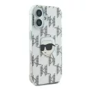 Karl Lagerfeld IML Karl Head Electroplated iPhone 16 kemény hátlap tok, átlátszó KLHCP16SHKLPKHT