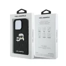 Karl Lagerfeld Monogram Karl&Chaoupette Head Pin iPhone 16 Pro kemény hátlap tok, fekete KLHCP16LPGKLKCPK