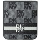 DKNY PU Leather Checkered Pattern and Stripe Samsung Galaxy Z Flip 6 / Flip 7 FE hátlap tok, fekete