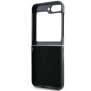 DKNY PU Leather Checkered Pattern and Stripe Samsung Galaxy Z Flip 6 / Flip 7 FE hátlap tok, fekete