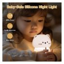 Art Deco szülinapos maci alakú éjjeli lámpa, USB, 1200mAh, fehér