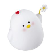   Art Deco virágos csirke alakú éjjeli lámpa, USB, 1200mAh, fehér