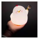 Art Deco virágos csirke alakú éjjeli lámpa, USB, 1200mAh, fehér