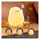 Art Deco virágos csirke alakú éjjeli lámpa, USB, 1200mAh, fehér