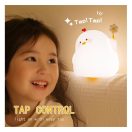 Art Deco virágos csirke alakú éjjeli lámpa, USB, 1200mAh, fehér