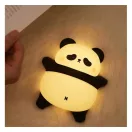 Art Deco álmos panda alakú éjjeli lámpa, USB, 1200mAh, fehér