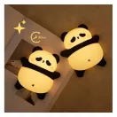 Art Deco álmos panda alakú éjjeli lámpa, USB, 1200mAh, fehér