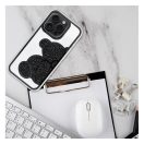 Teddy Bear iPhone 14 Pro csillogó köves tok, fekete
