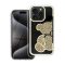 Teddy Bear iPhone 7 / 8 / SE 2020 / SE 2022 csillogó köves tok, arany