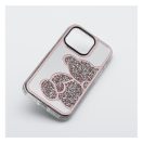 Teddy Bear iPhone 7 / 8 / SE 2020 / SE 2022 csillogó köves tok, rózsaszín