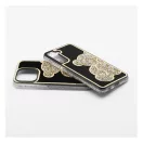 Teddy Bear iPhone 15 csillogó köves tok, arany