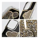 Teddy Bear iPhone 15 csillogó köves tok, arany