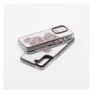 Teddy Bear iPhone 15 Pro csillogó köves tok, rózsaszín