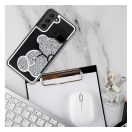 Teddy Bear Samsung Galaxy A15 4G / A15 5G csillogó köves tok, ezüst