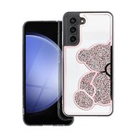   Teddy Bear Samsung Galaxy A15 4G / A15 5G csillogó köves tok, rózsaszín