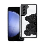   Teddy Bear Samsung Galaxy A25 5G csillogó köves tok, fekete