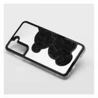   Teddy Bear Samsung Galaxy A35 5G csillogó köves tok, fekete