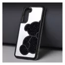 Teddy Bear Samsung Galaxy A35 5G csillogó köves tok, fekete